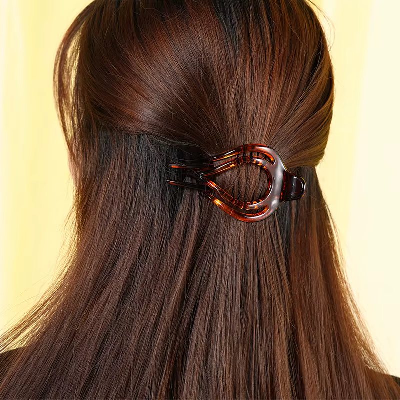 Femmes Grandes Pinces À Cheveux Pince Fleur Acrylique En Plastique Canard Griffe Barrette Filles Épingle