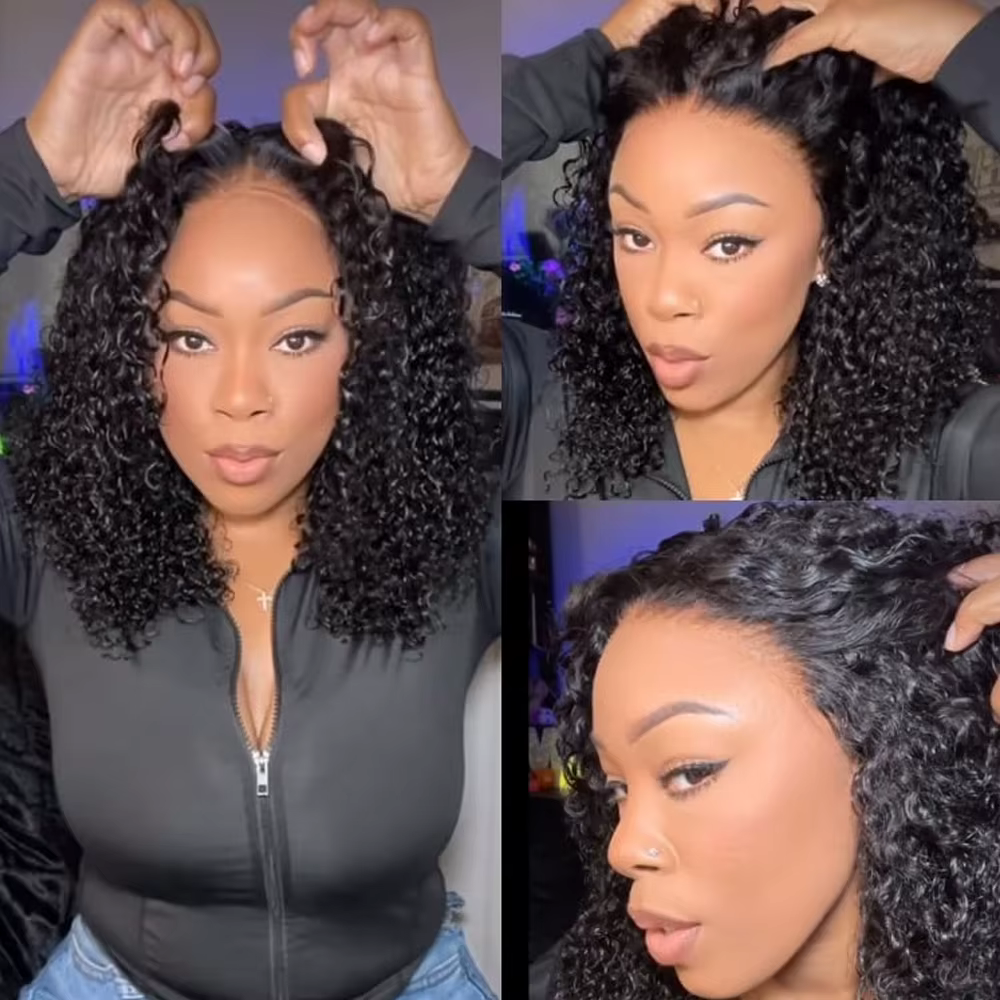 Perruque sans colle en cheveux humains