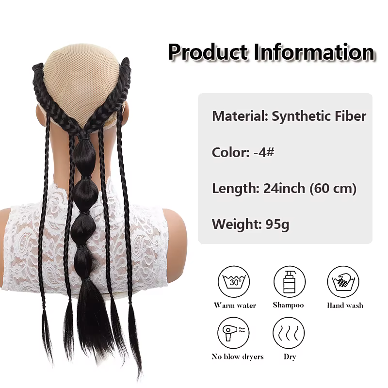 Extensions de cheveux tressés style elfe à demi-tête avec pinces BB