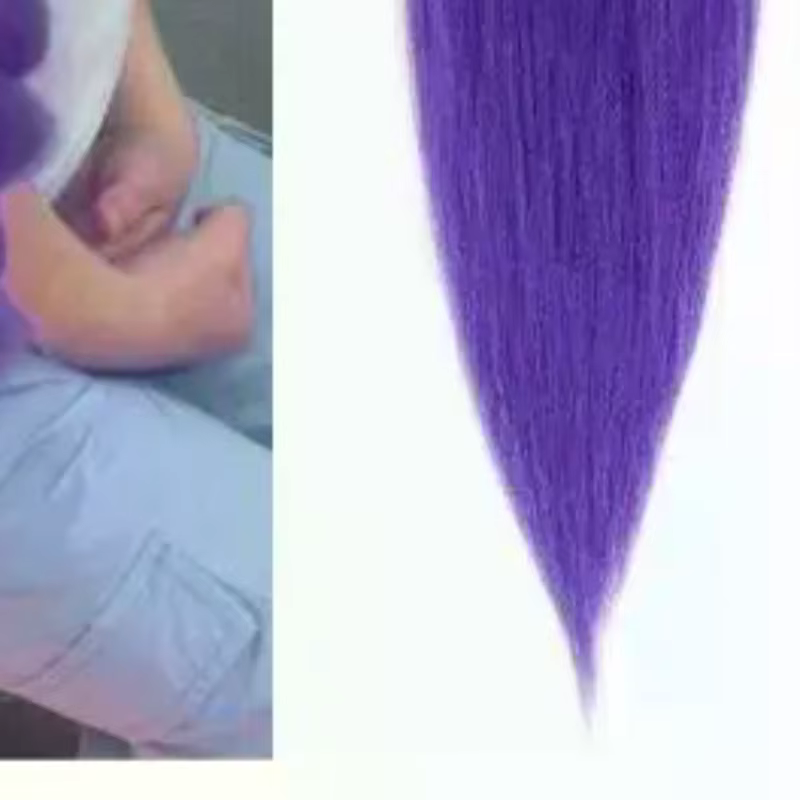 Perruque de Cosplay KPOP Rumi longue tressée violette