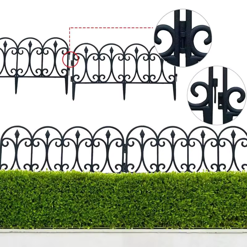 Clôture décorative de jardin, barrière extérieure antirouille en fil métallique, clôture pliante pour patio, barrière pour parterres de fleurs