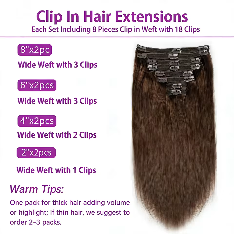 Extensions de cheveux à clipser