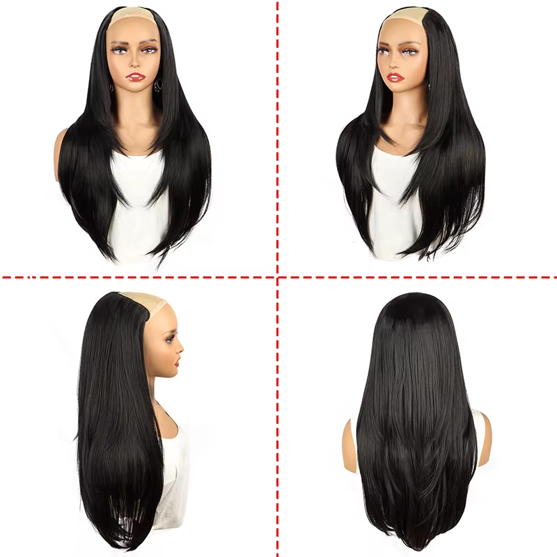 Extension capillaire synthétique longue et lisse de 22 pouces