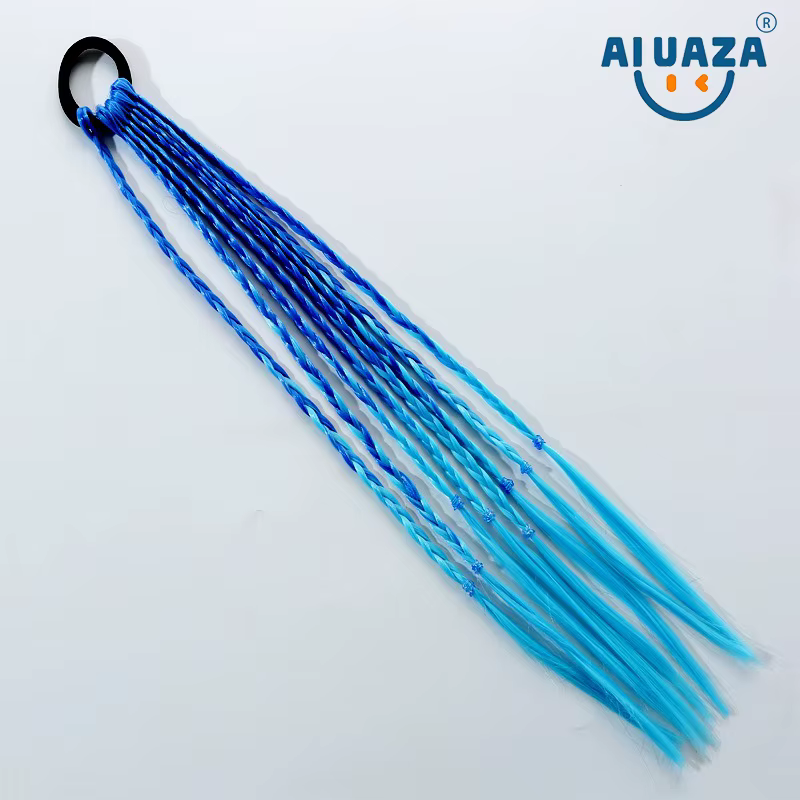 AIUAZA Extensions de cheveux tressés colorés pour enfants perruque colorée pour filles queue de cheval accessoires