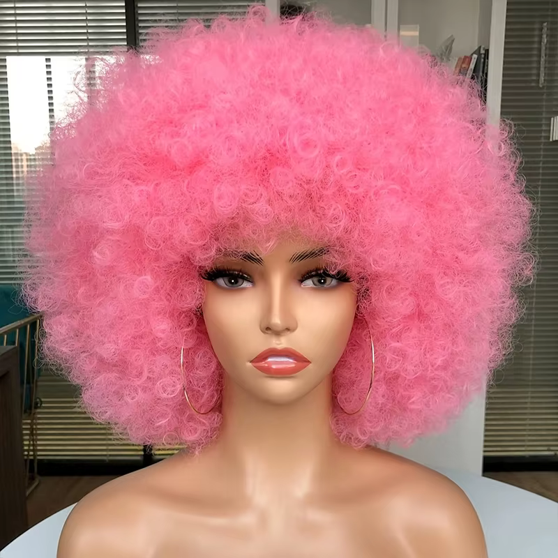 Perruque Afro Punk Rock des années 70 – Boucles synthétiques