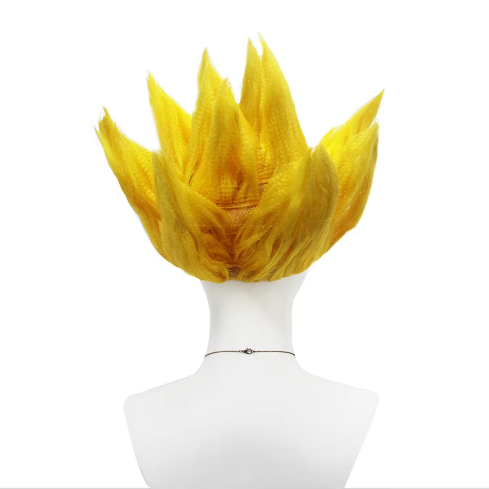 Perruque synthétique courte à pointes effet flamme unisexe pour cosplay d'héroïne d'anime