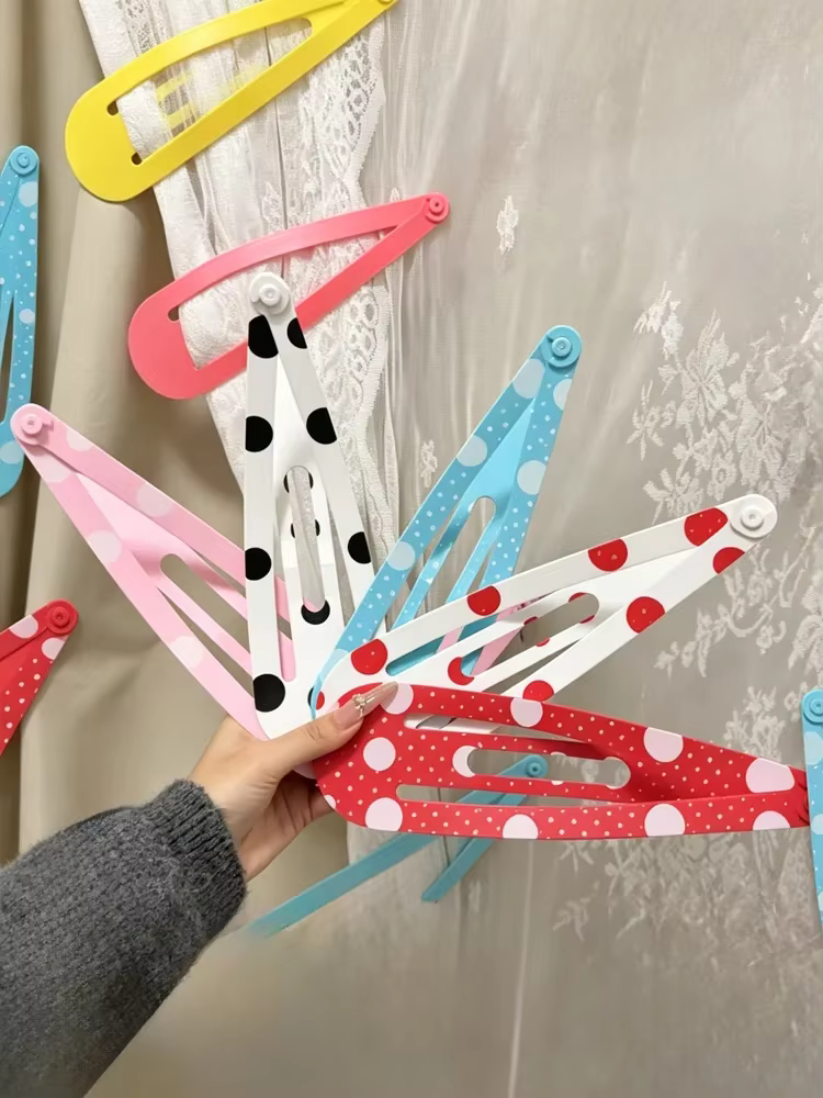 Barrettes à cheveux XXL à pois mignonnes 20 cm – Pinces BB tendance et créatives pour la décoration de sacs à dos et de rideaux