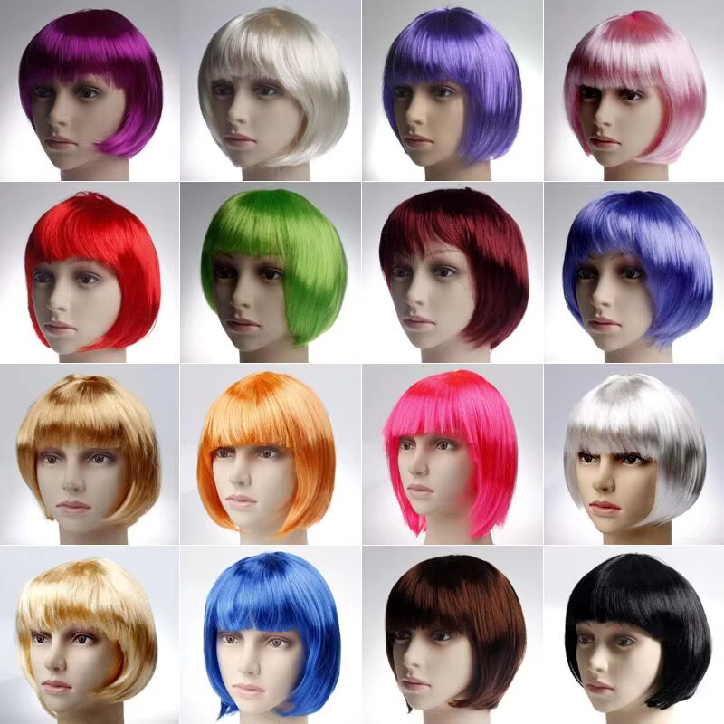 Bob perruque jolies femmes courtes Bob perruques mode naturelle Halloween Cosplay Anime