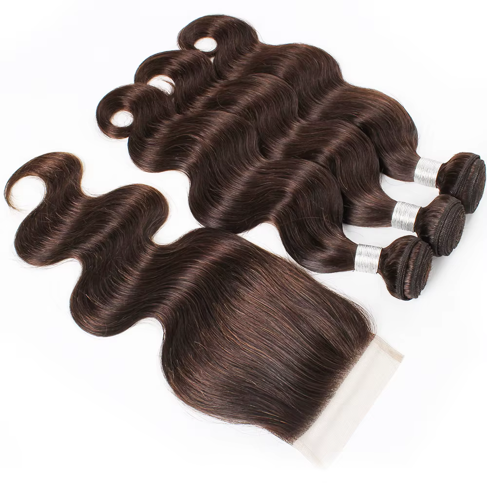 Couleur # 2 # Extensions de cheveux humains brésiliens Remy colorés