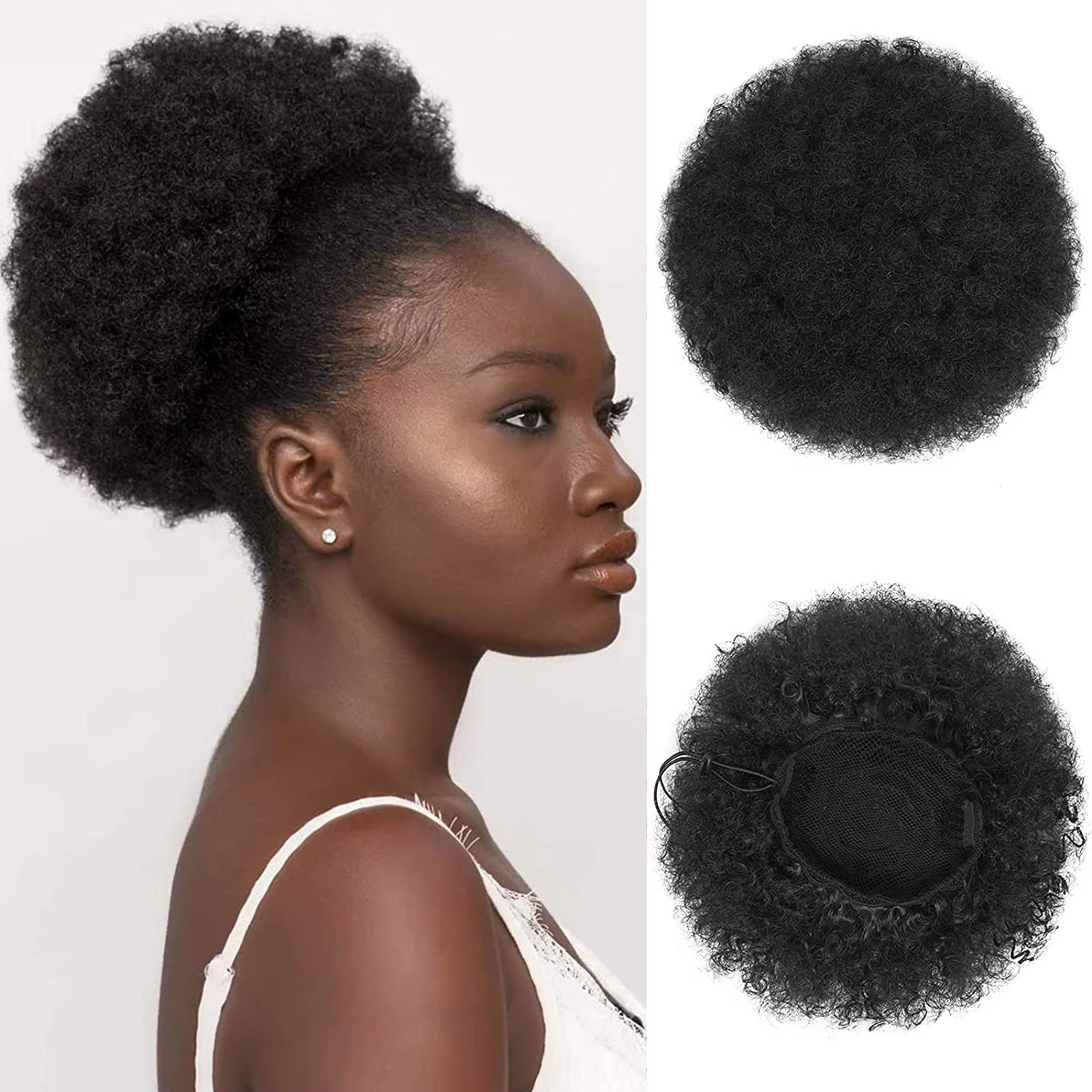 Extension de queue de cheval Afro bouffante avec cordon de serrage pour femmes noires