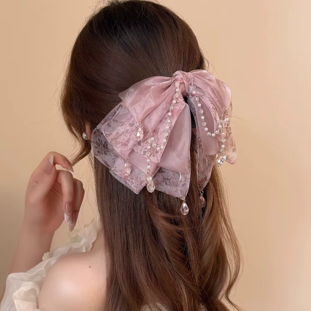 Magnifiques pinces à cheveux roses pour femmes