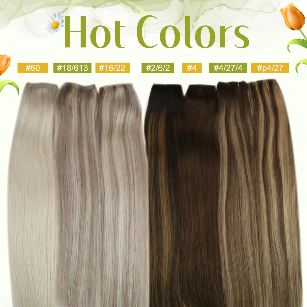 VeSunny ligne de poisson fil d'extension de cheveux humains cheveux naturels une pièce fil Invisible trame de cheveux avec 2 Clips blond doux Remy cheveux