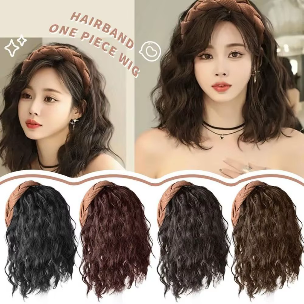 Mignon Long ondulé bouclés bandeau en forme de U naturel perruque pince Extension de cheveux fausse demi