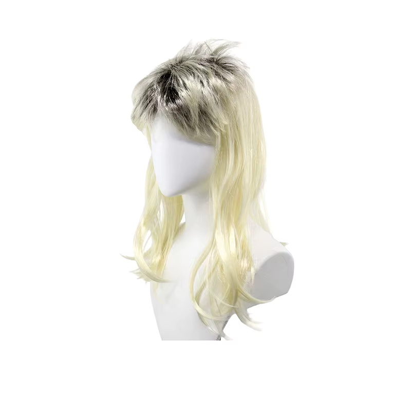 Perruque synthétique blonde style mulet