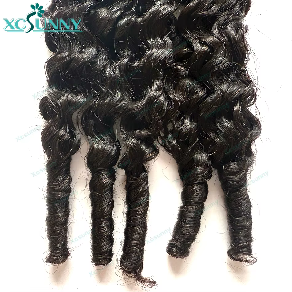 Extensions de cheveux humains au Crochet de plumes vague d'eau bouclée sans noeuds pré-séparés plume