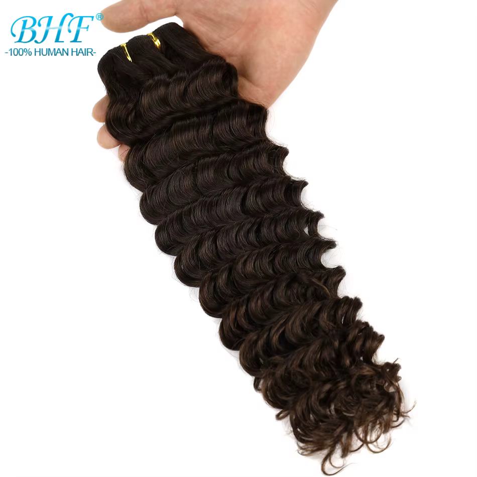 BHF vierge cheveux humains Bundle bouclés trame Extensions mettre en évidence Double dessiné
