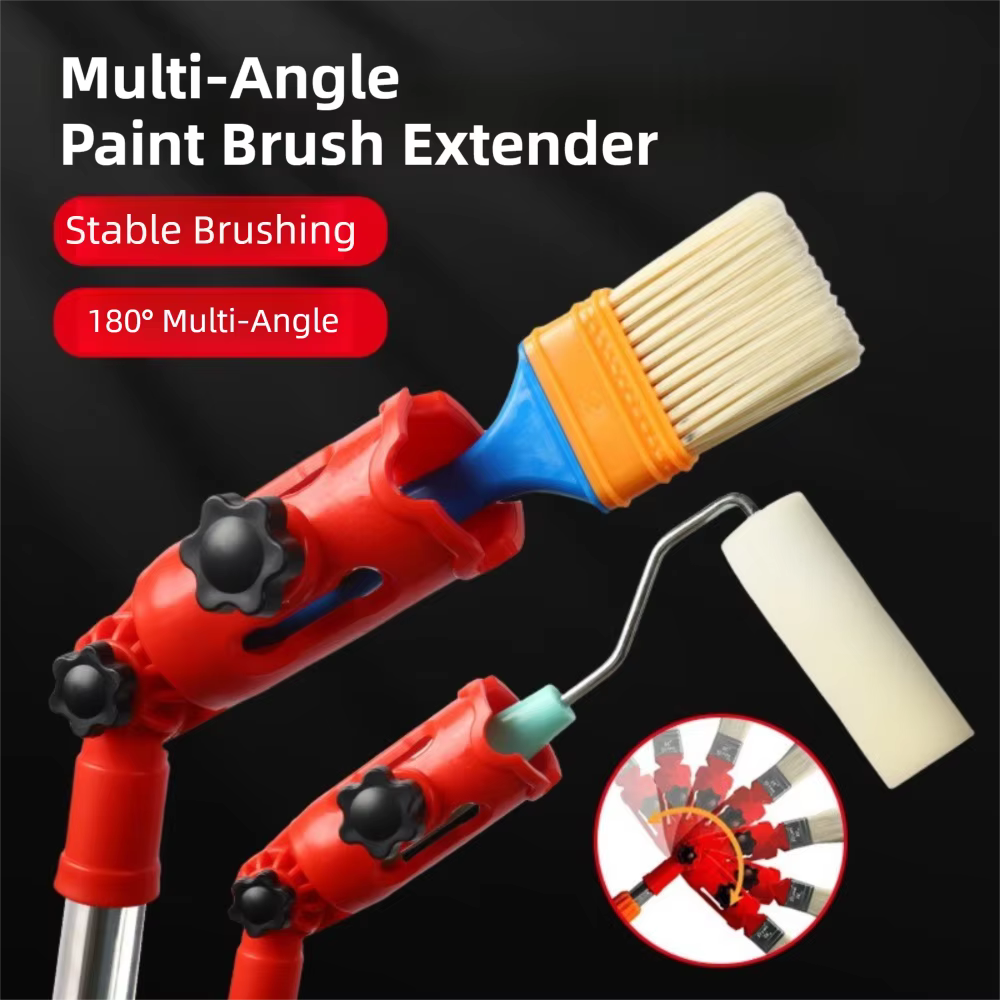 Extension de pinceau à peinture multi-angle, tête rotative, support de brosse à peinture en plastique, support de fixation de poteau d'extension pour plafond haut