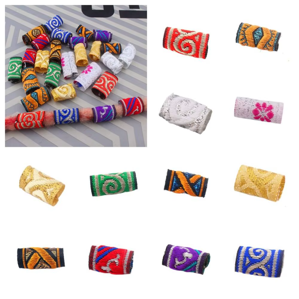 Lot de 10 clips miniatures en tissu pour tresses