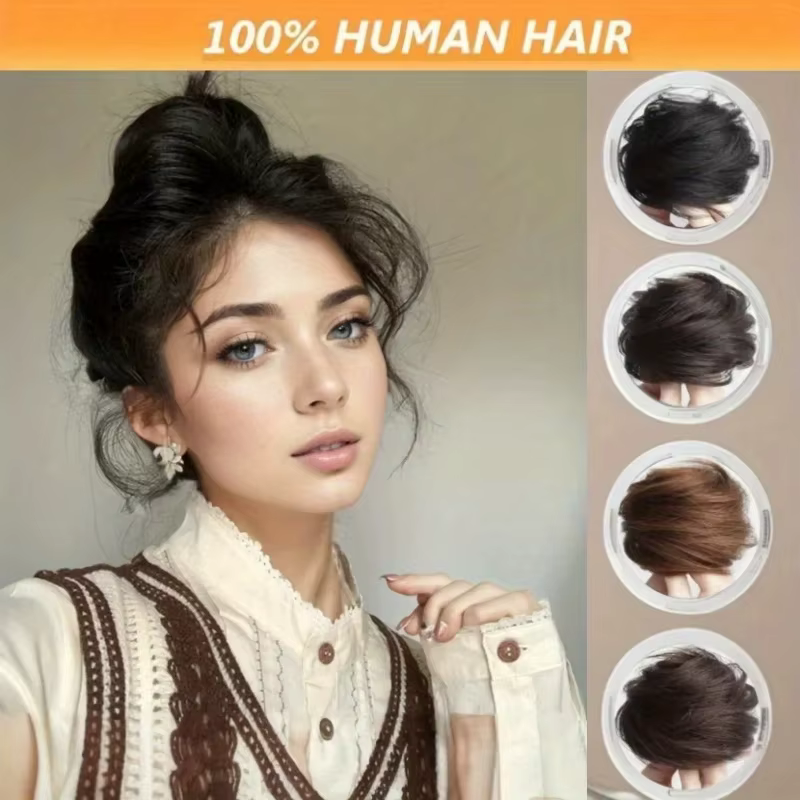 Chignon cheveux raides pour femmes et filles