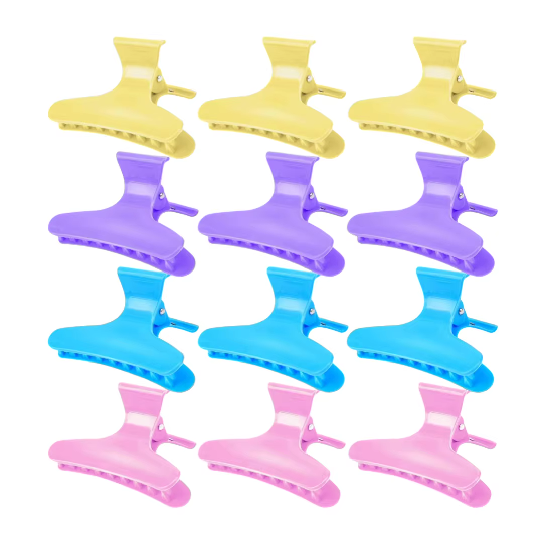 Ensemble de pinces à cheveux papillon 12 pièces – Accessoires de coiffure antidérapants et élégants en plusieurs couleurs – Parfait pour un élégant