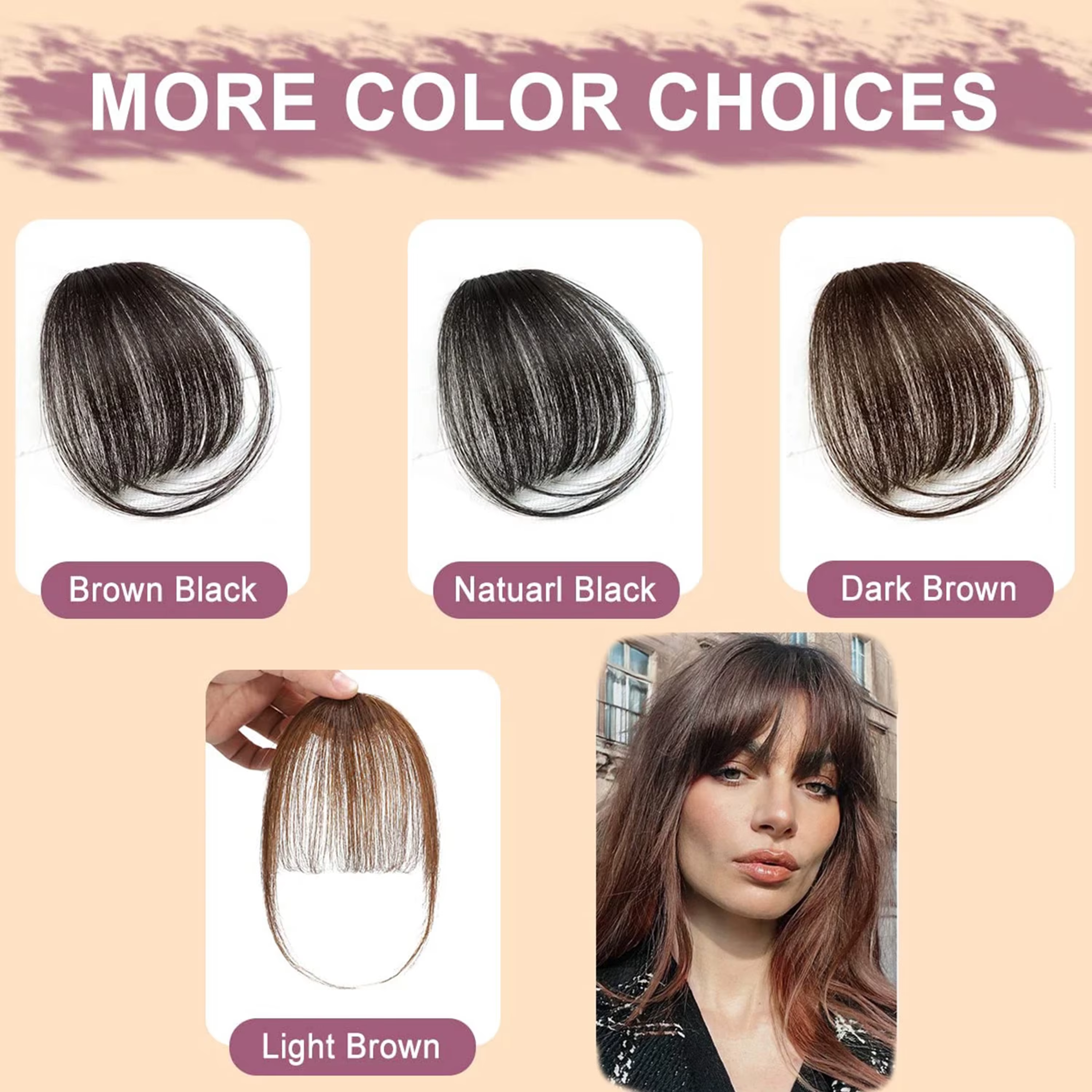 Faux franges coréennes à clipser pour coiffure