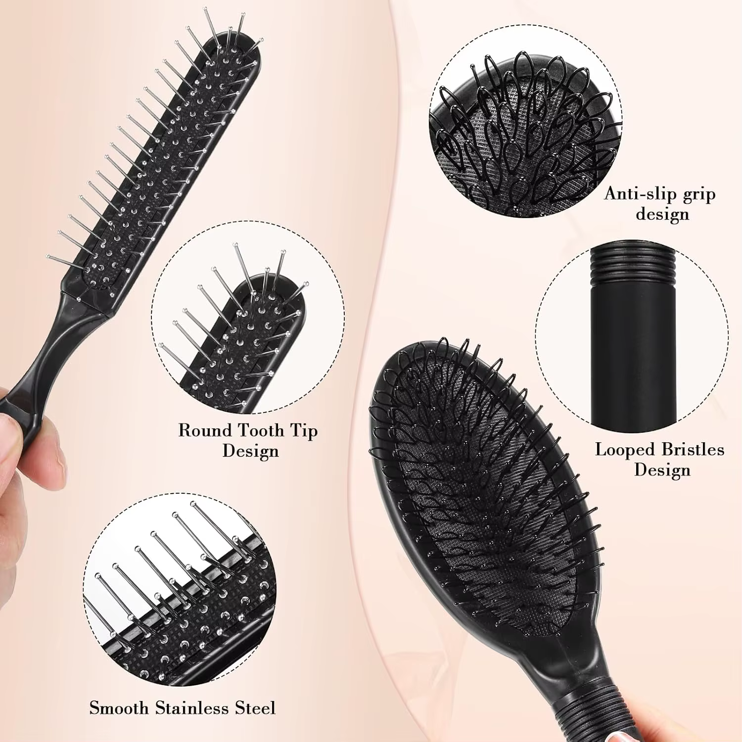 Ensemble de 3 brosses à perruque