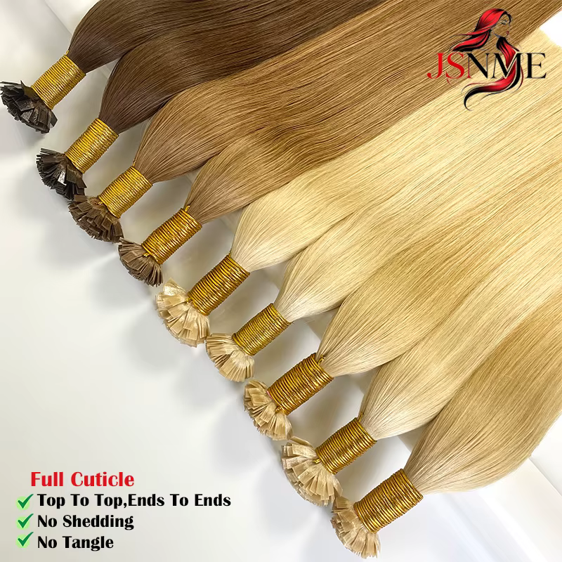 JSNME Extensions de cheveux à pointe plate 100%