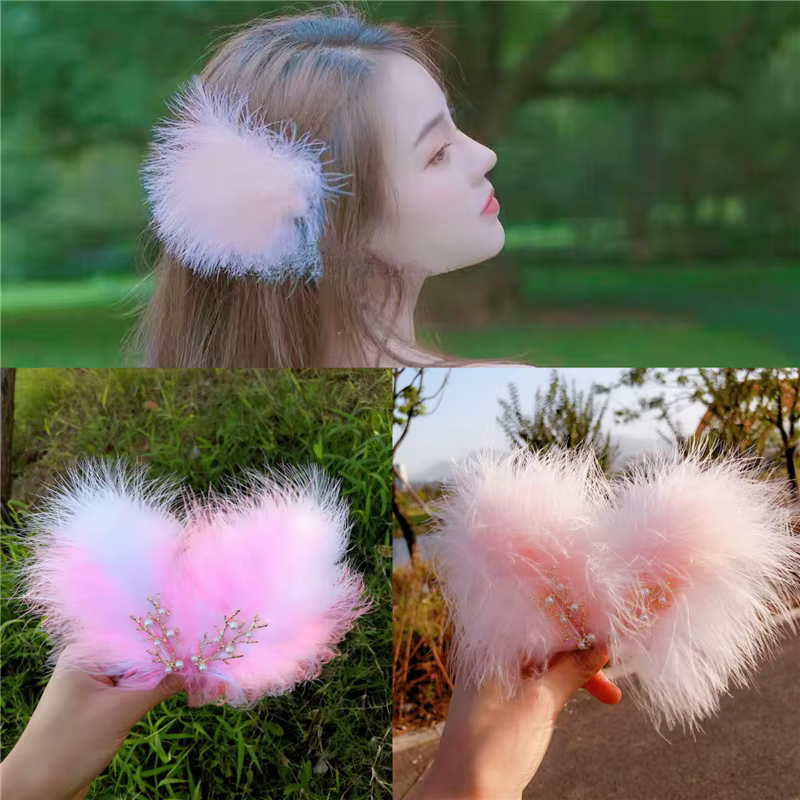 Pince à cheveux pour coiffure en plumes