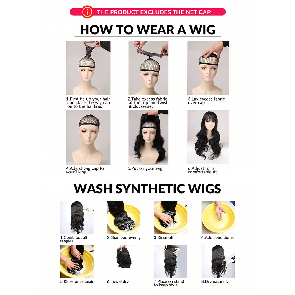 Perruque synthétique à bandeau pour femme