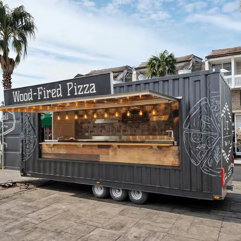 Conteneur barbecue Restaurant Bar restauration rapide Pizza remorque Mobile 20 pieds 40 pieds conteneur Commercial cuisine à vendre personnalisé