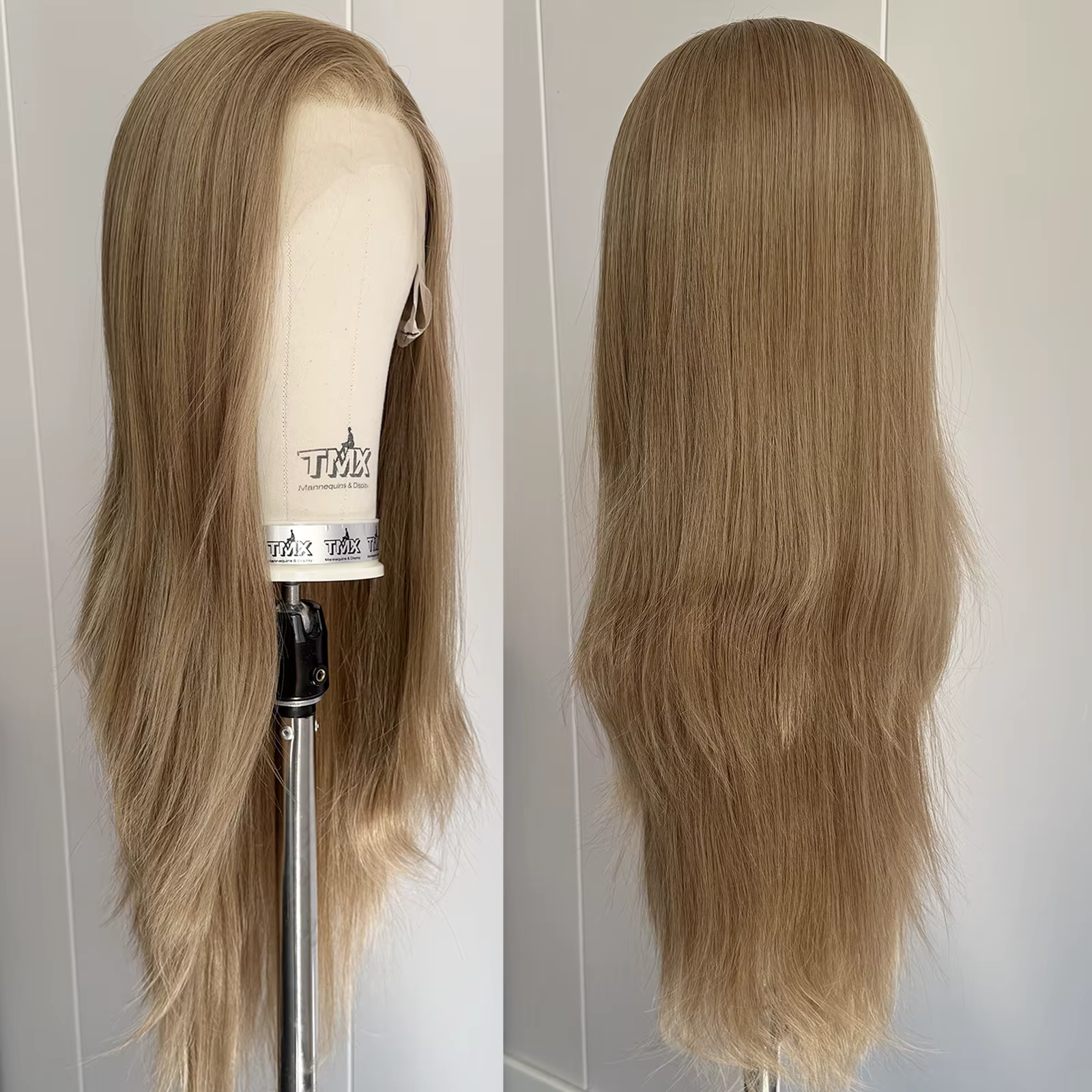 Perruque Lace Front Wig synthétique lisse et soyeuse à reflets blonds