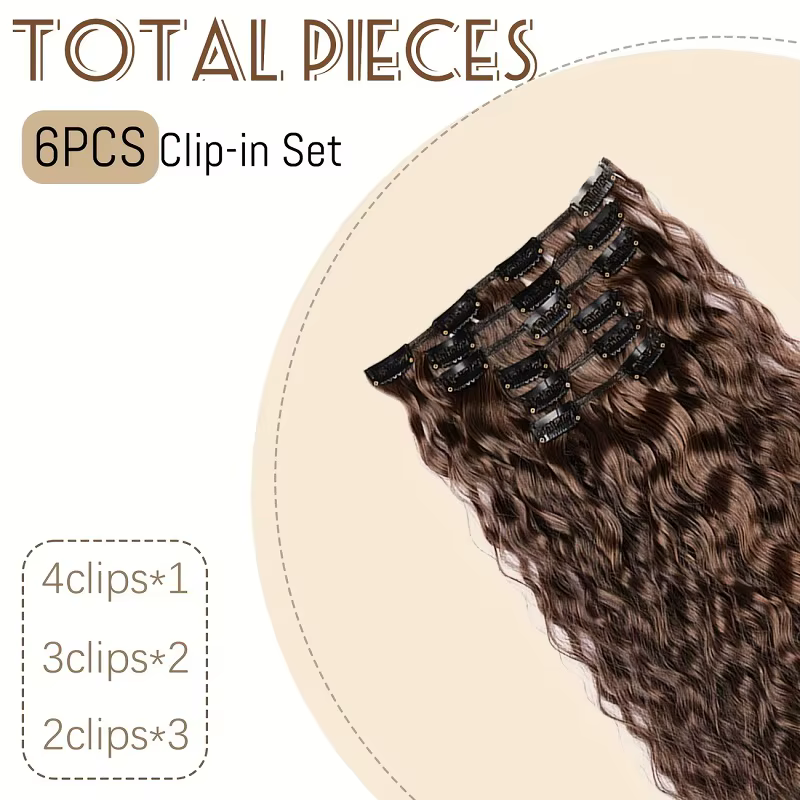 Extensions de cheveux synthétiques longs et bouclés de 22 pouces
