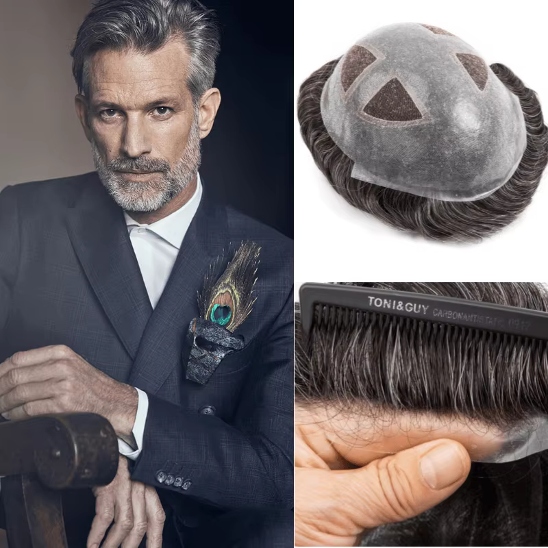 Perruque toupet pour hommes