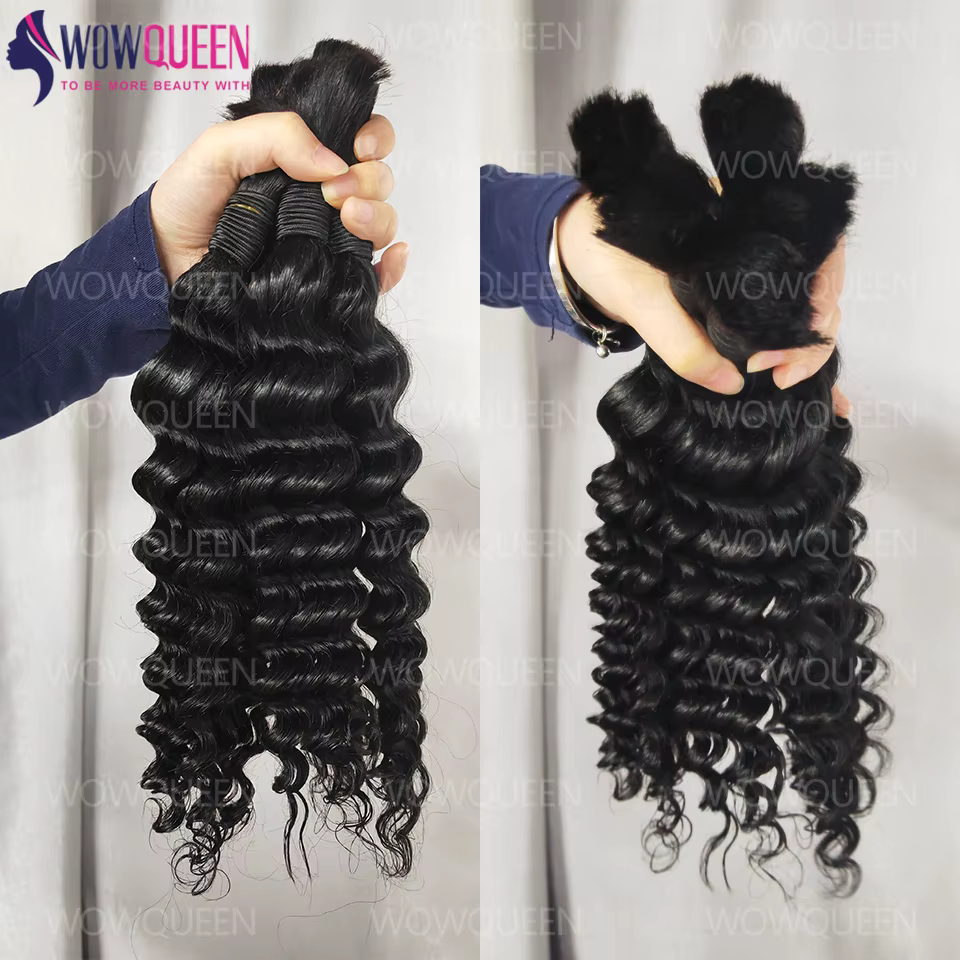 Deep Wave Cheveux Humain En Vrac Pour Tissage Bouclé