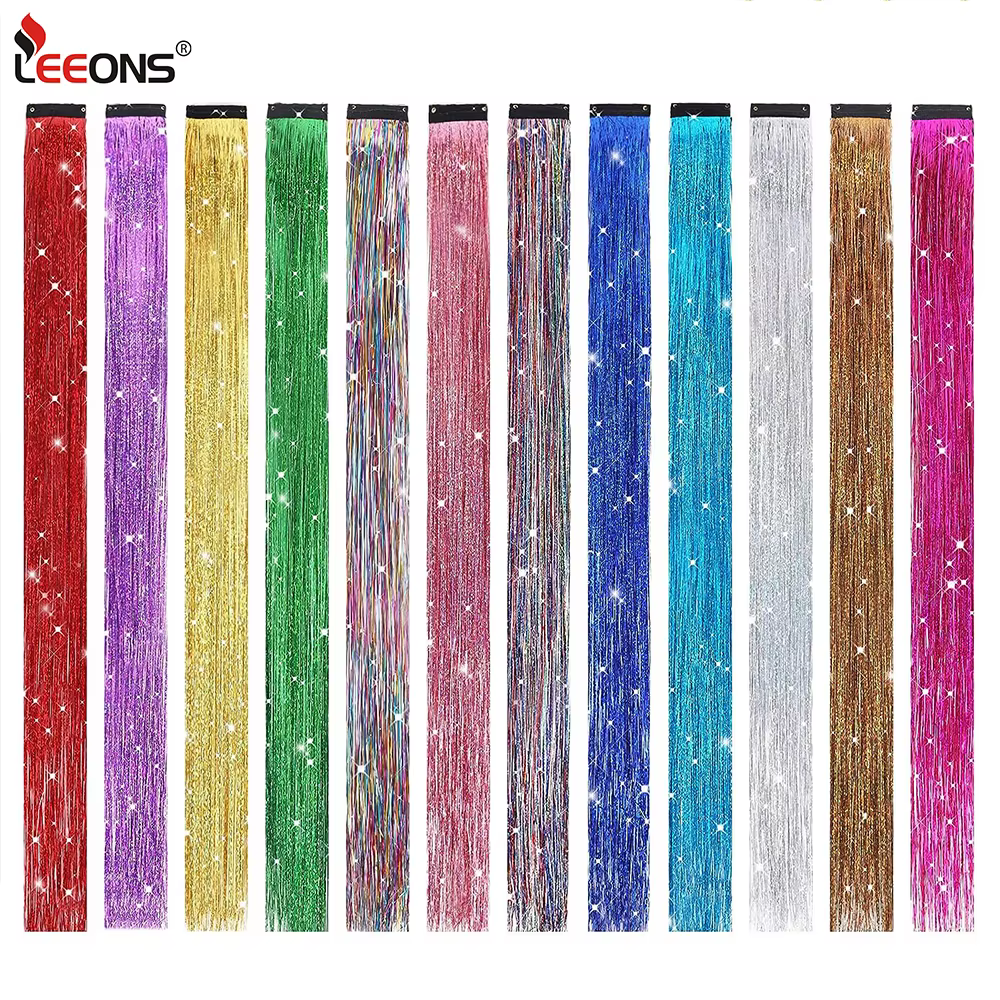 Extensions de cheveux colorés à clipser pour femmes et filles