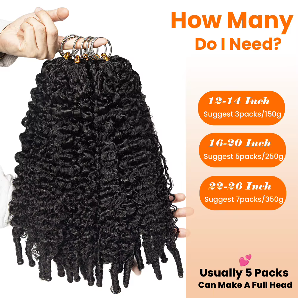 Extensions de cheveux humains en crochet à plumes
