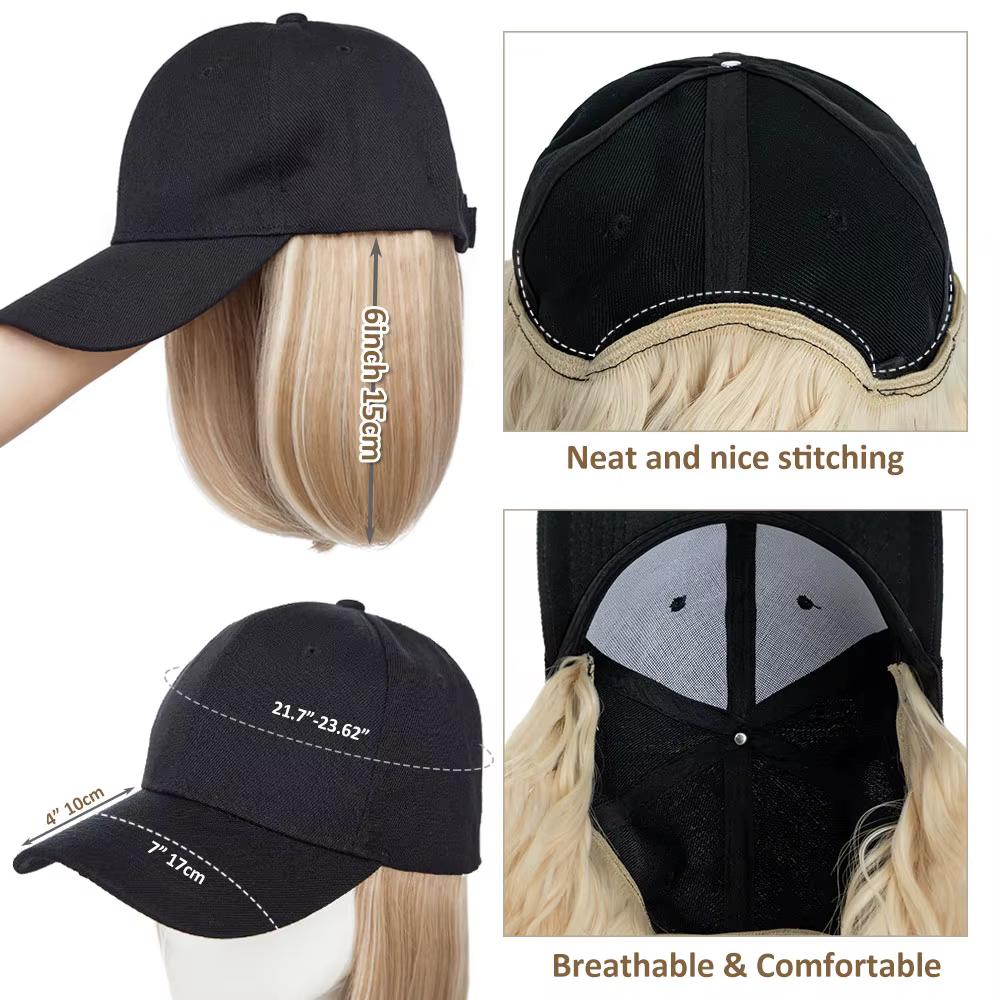 Casquette de Baseball avec Extensions de cheveux