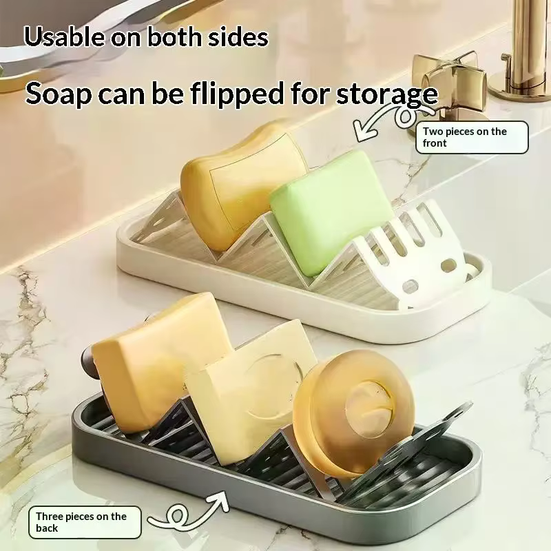 Porte-savon en acier inoxydable auto-drainant avec plateau pour douche, évier, cuisine, salle de bain