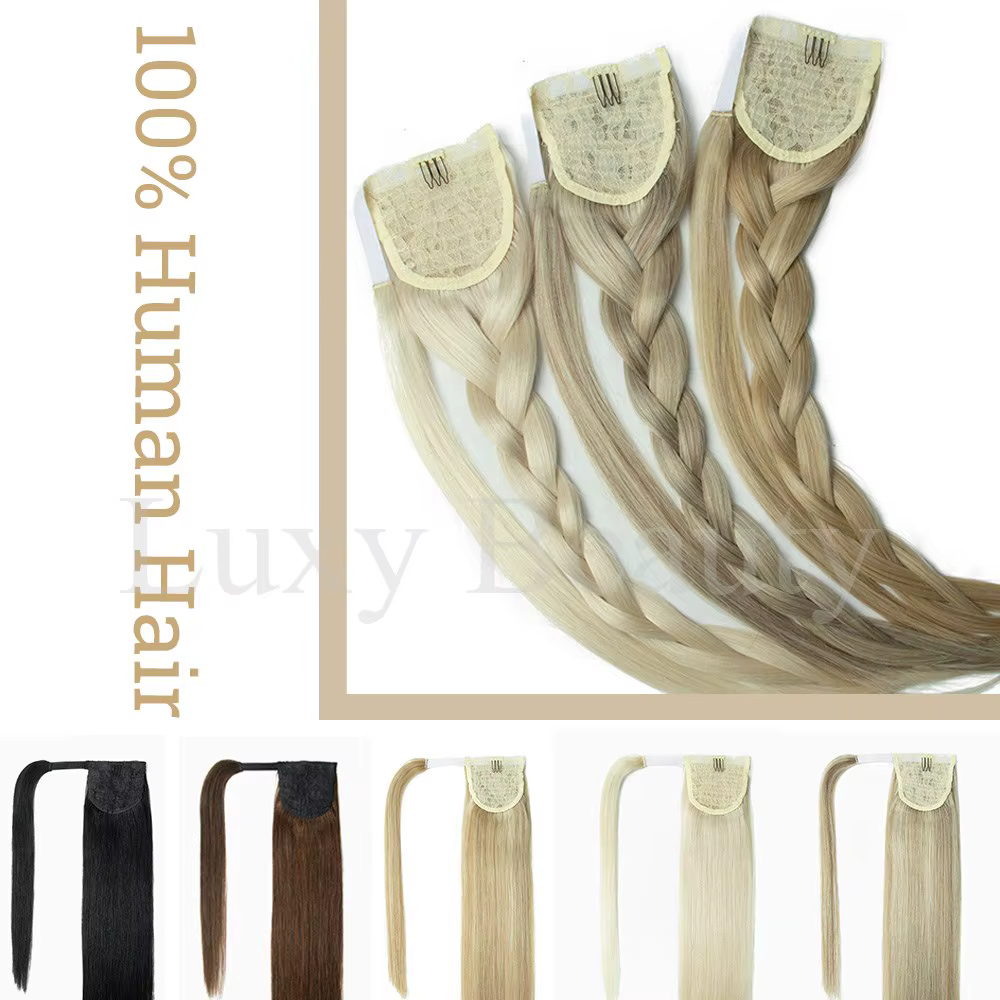 Clip en queue de cheval Extensions de cheveux humains