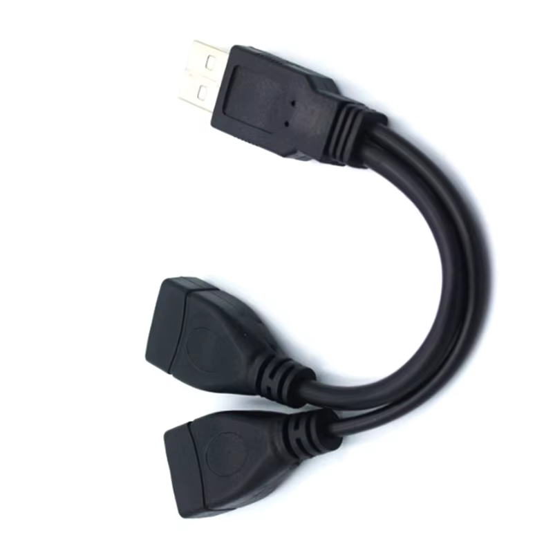 Câble séparateur USB 2.0 en Y, rallonge 1 mâle à 2 femelles, adaptateur d'alimentation, convertisseur pour PC, Transmission de données de voiture, chargement
