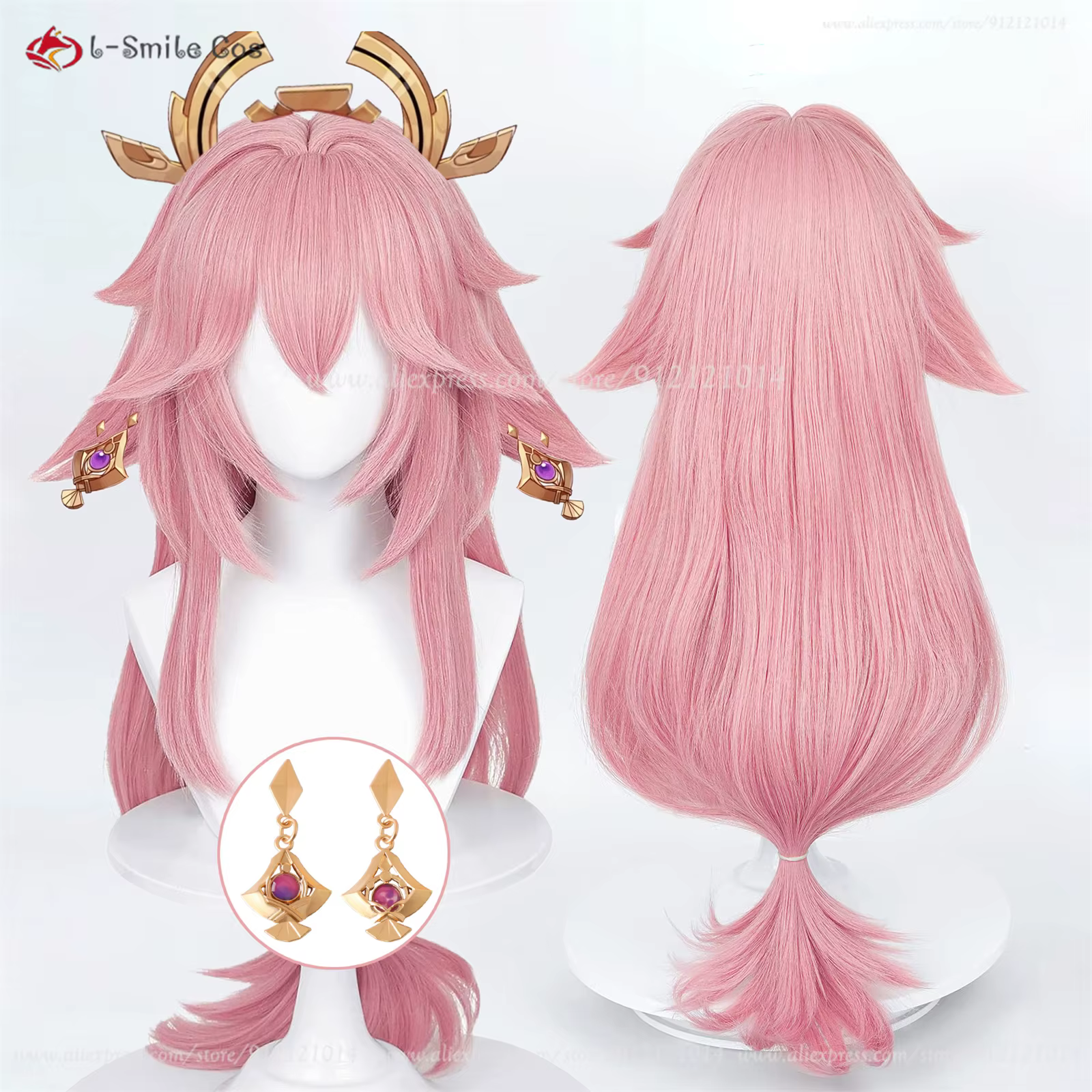 Perruque de Cosplay Anime Yae Miko de haute qualité