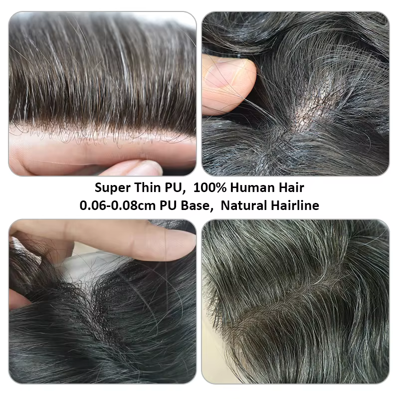 Prothèse capillaire pour homme en PU ultra-fin 0