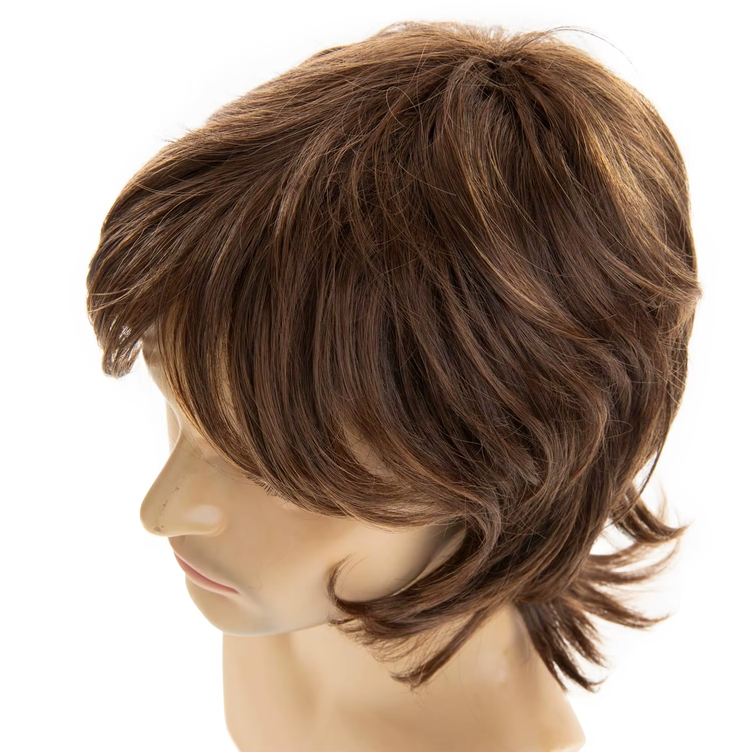 Perruque synthétique marron pour homme