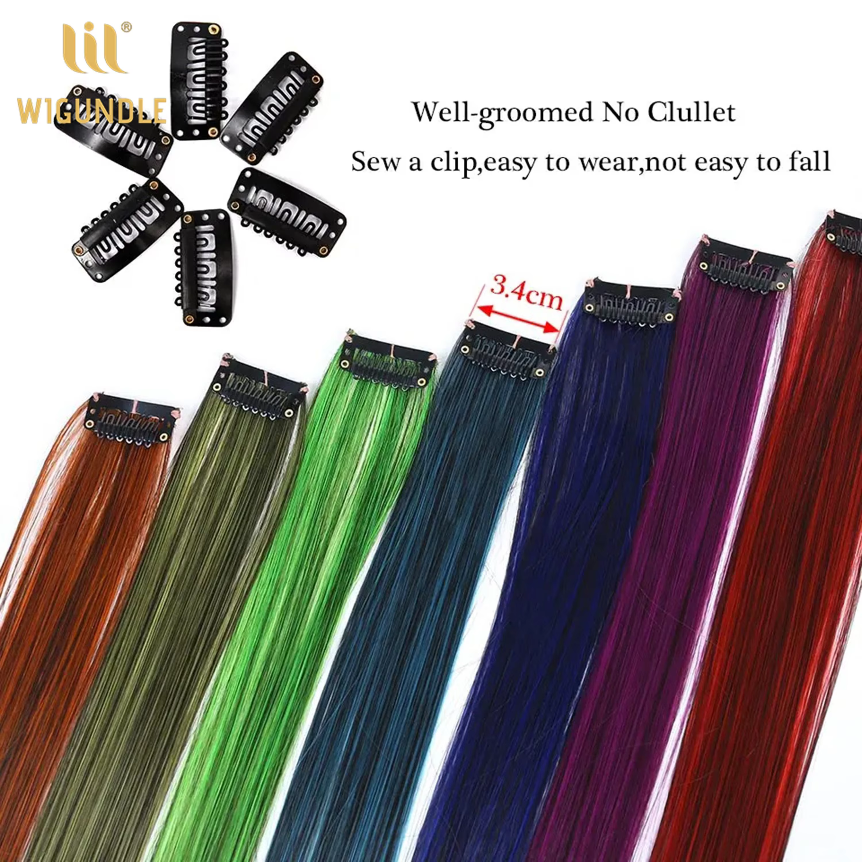 Extensions de cheveux synthétiques de 22 pouces