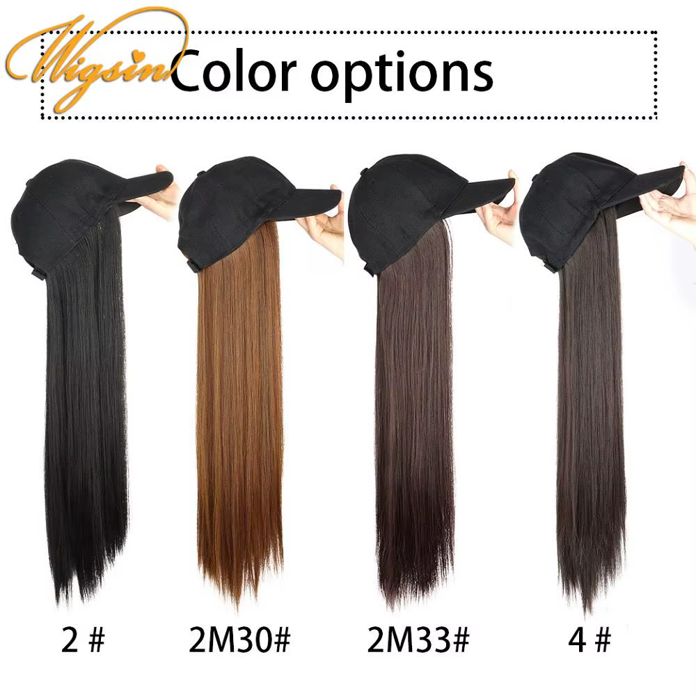 WIGSIN – perruque synthétique longue et lisse de 24 pouces