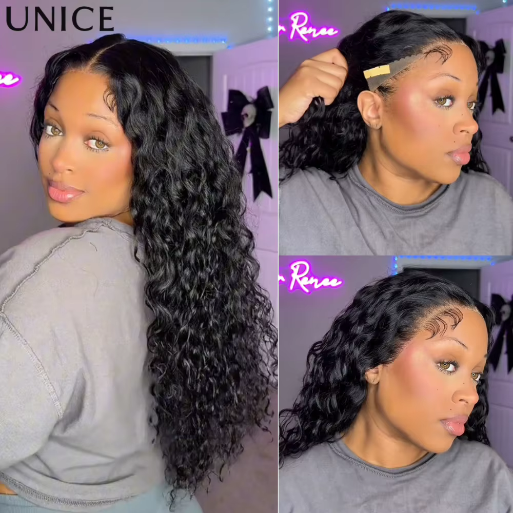 Perruque UNice Pre Everything 7x5 & 13x4 Lace Frontal Water Wave avec cordon de serrage
