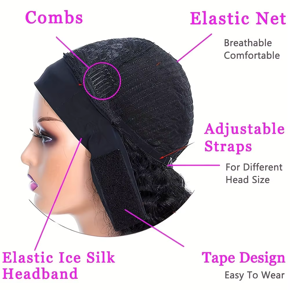 Perruque bandeau en cheveux naturels pour femme
