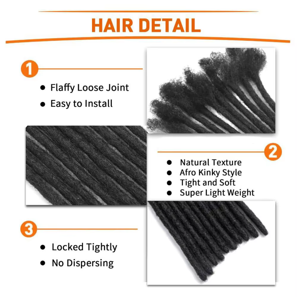 Extensions de dreadlocks synthétiques faites à la main