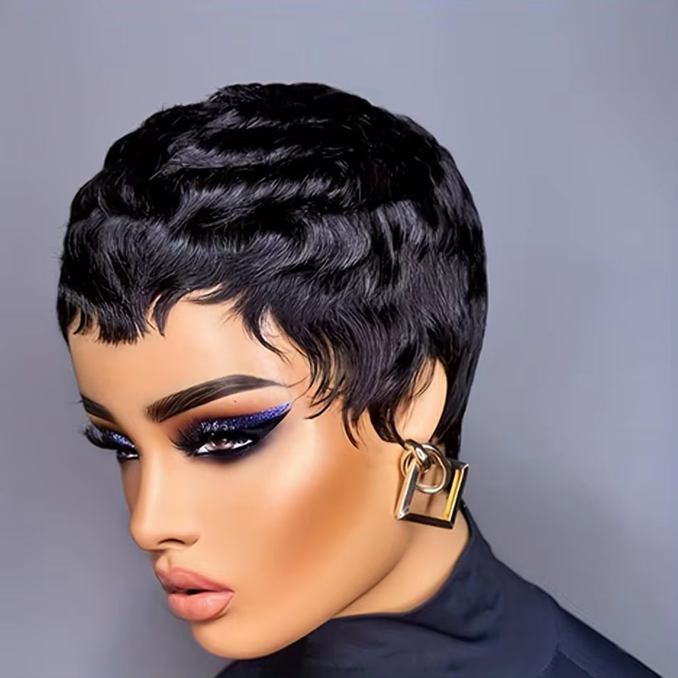 Perruques pour femmes noires coupe lutin