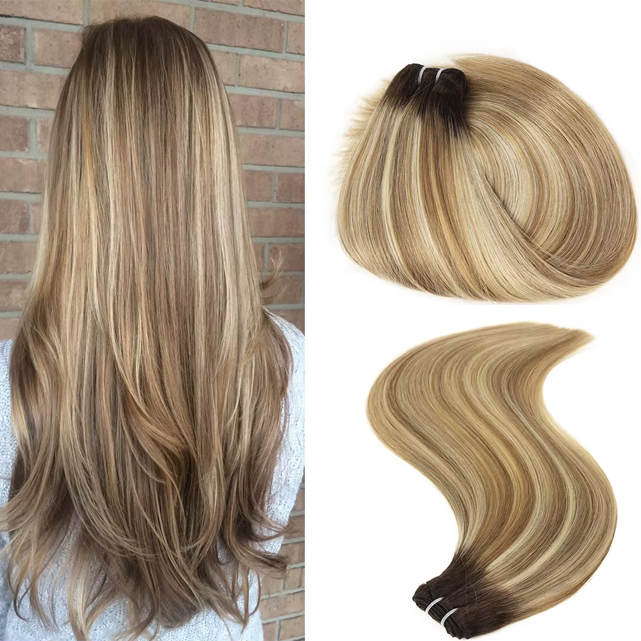 Extensions de cheveux à trame double cousue